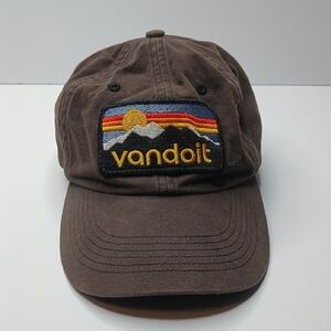 Vandoit Hat Vanlife Camping Embroidered Patch Logo Strapback Cotton brown